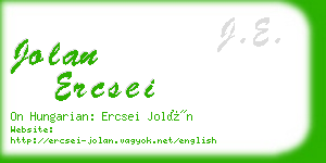 jolan ercsei business card